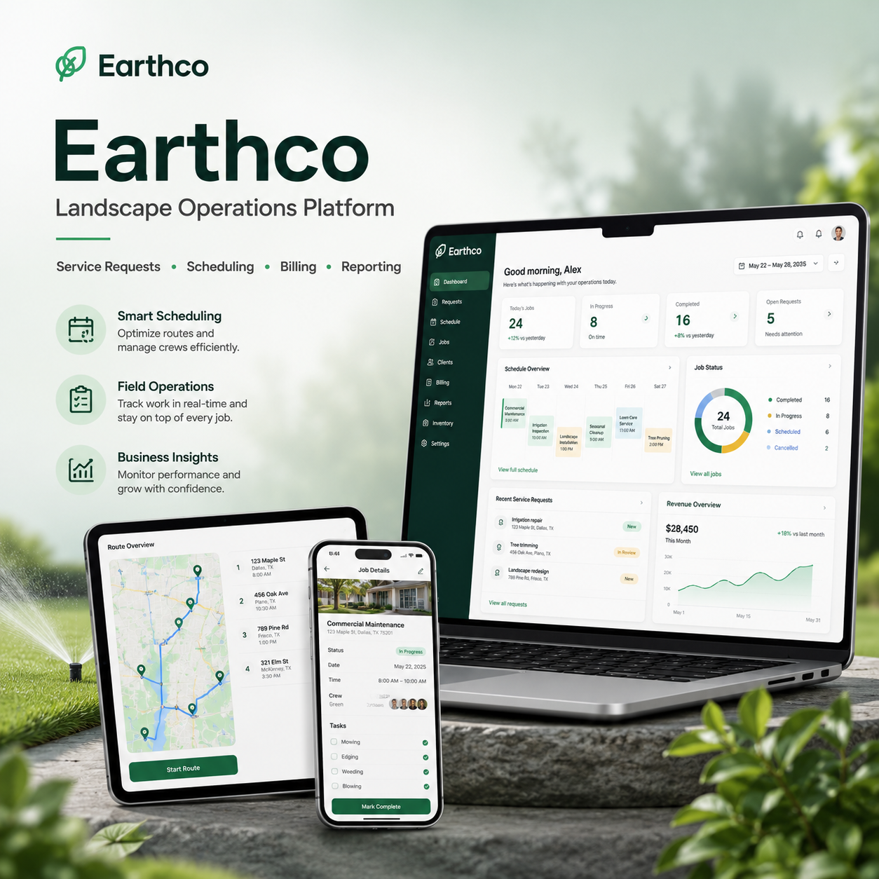 Earthco , ERP Platform for Landscaping & Arbor Care